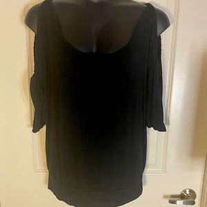 Cold shoulder black blouse